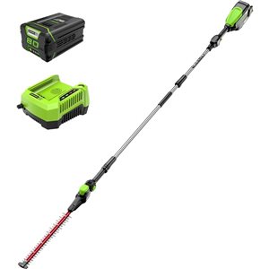 Greenworks 80 V 20-in Cordless Electric Pole Hedge Trimmer w/ 2.0Ah Battery and Charger Included