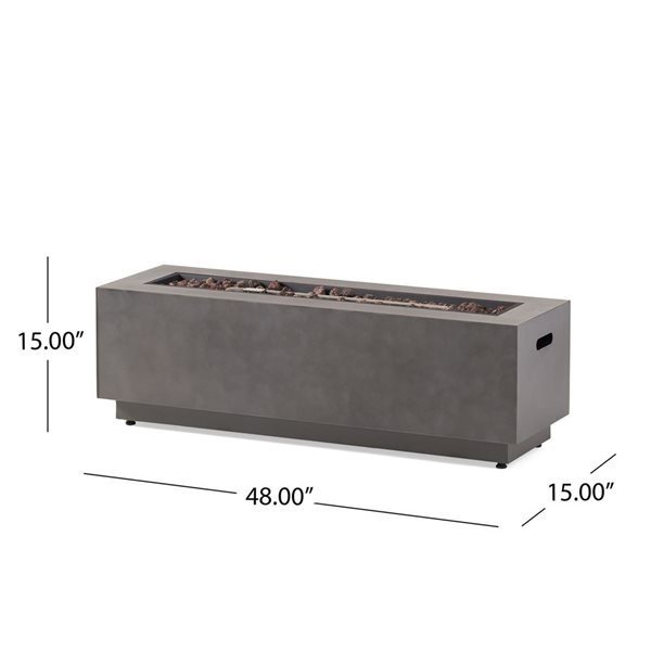 Mondawe Rectangular Outdoor Propane Fire Pit