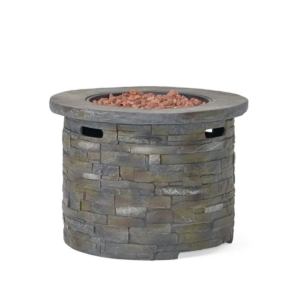 Mondawe Round Outdoor Propane Fire Pit Table