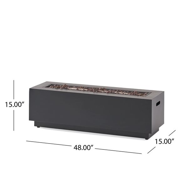 Mondawe Rectangular Outdoor Propane Fire Pit