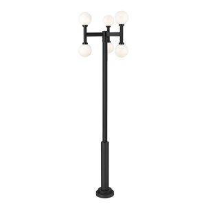 Z-Lite Laurent 122-in H Black Hardwired LED 6-Light Outdoor Post Light