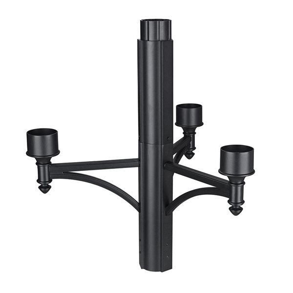 Z-Lite 26-in H Black Traditional 4-Light Round Outdoor Post Base Adaptor