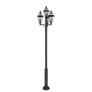 Z-Lite Westover 138-in H Black Hardwired LED 3-Light Outdoor Post Light