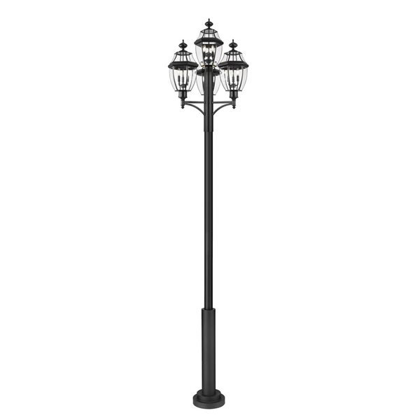 Z-Lite Westover 138-in H Black Hardwired LED 3-Light Outdoor Post Light