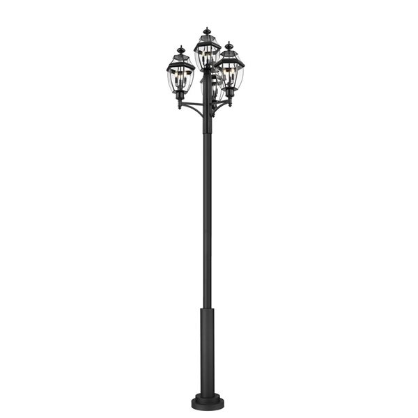 Z-Lite Westover 138-in H Black Hardwired LED 3-Light Outdoor Post Light