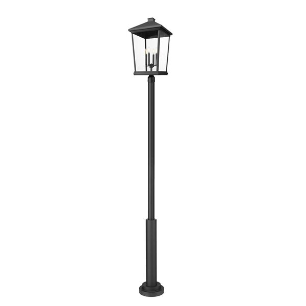 Z-Lite Beacon 126-in H Black Hardwired LED 4-Light Outdoor Post Light