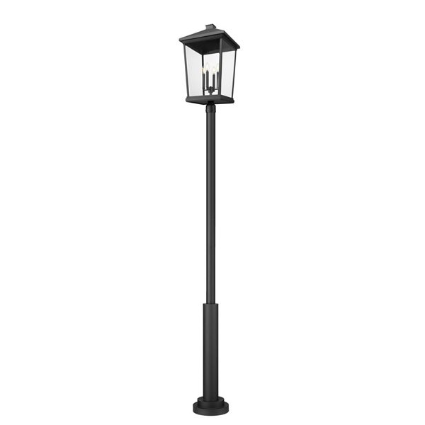 Z-Lite Beacon 126-in H Black Hardwired LED 4-Light Outdoor Post Light