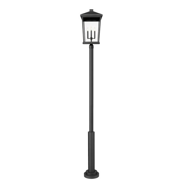 Z-Lite Beacon 126-in H Black Hardwired LED 4-Light Outdoor Post Light