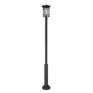 Z-Lite Jordan 115-in H Black Hardwired LED 1-Light Outdoor Post Light