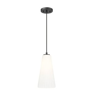 Z-Lite Farrell Matte Black Transitional 1-Light Pendant Light