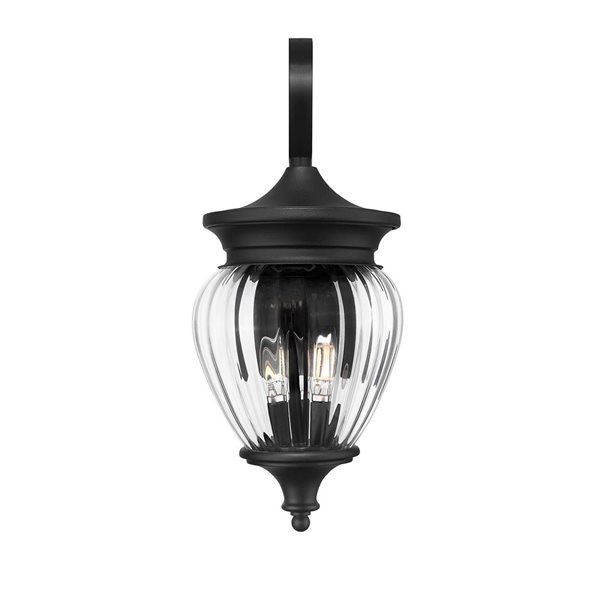 Z-Lite Davina 22-in H Black Hardwired LED 3-Light Outdoor Wall Light