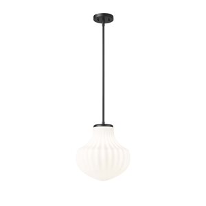 Z-Lite Newbury Matte Black Industrial 1-Light Pendant Light