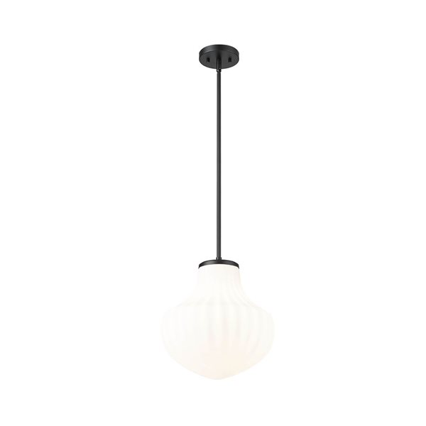 Z-Lite Newbury Matte Black Industrial 1-Light Pendant Light