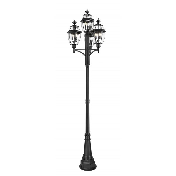 Z-Lite Westover 126-in H Black Hardwired LED 3-Light Outdoor Post Light