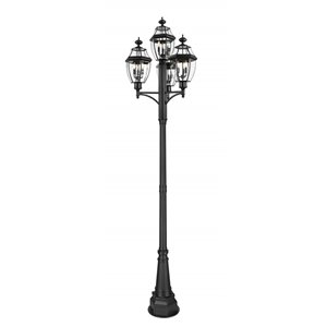 Z-Lite Westover 126-in H Black Hardwired LED 3-Light Outdoor Post Light