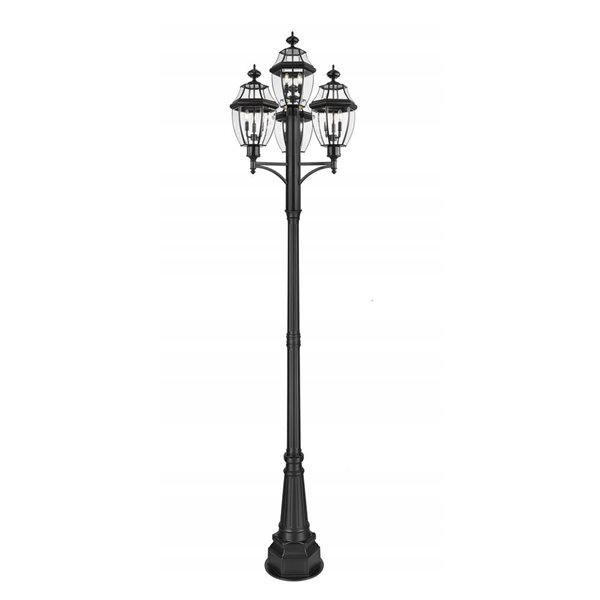 Z-Lite Westover 126-in H Black Hardwired LED 3-Light Outdoor Post Light