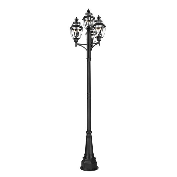 Z-Lite Westover 126-in H Black Hardwired LED 3-Light Outdoor Post Light