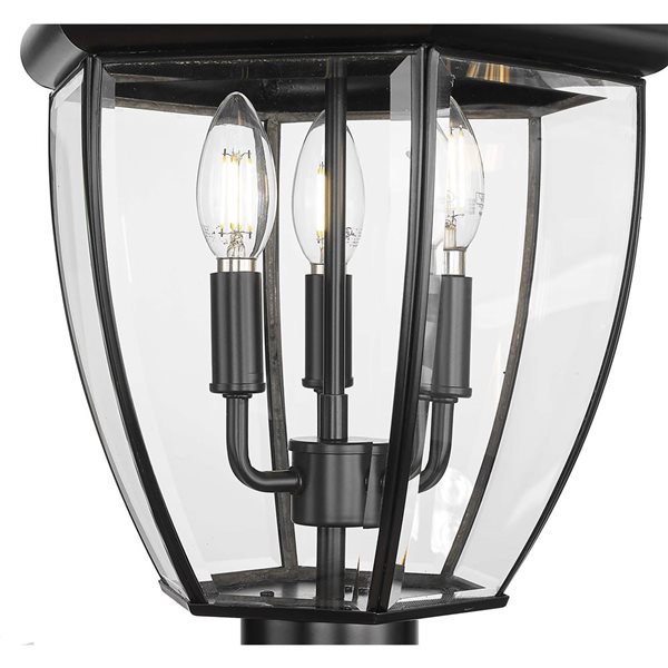 Z-Lite Westover 126-in H Black Hardwired LED 3-Light Outdoor Post Light