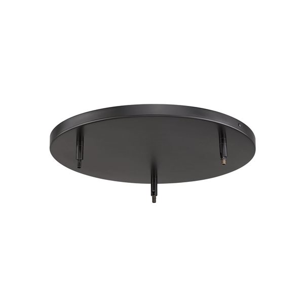 Z-Lite Matte Black Steel 3-Port Canopy Ceiling Light Mount