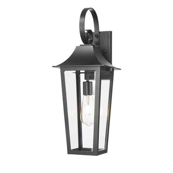 Z-Lite Gannon 22-in H Black Hardwired LED 1-Light Outdoor Wall Light