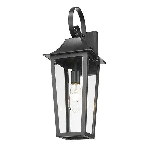 Z-Lite Gannon 22-in H Black Hardwired LED 1-Light Outdoor Wall Light