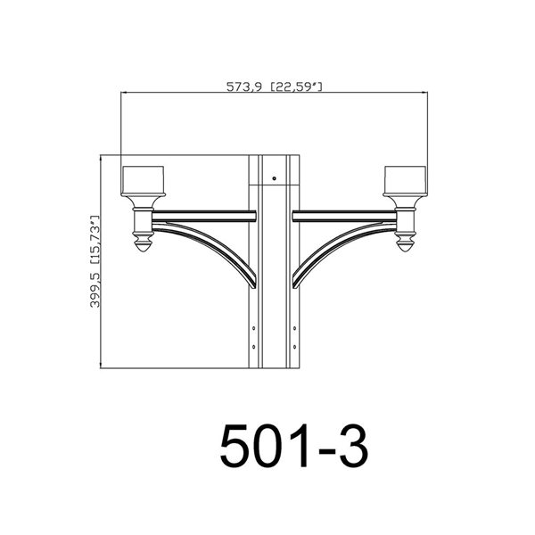 Z-Lite 16-in H Black Traditional 3-Light Round Outdoot Post Base Adaptor