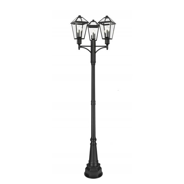 Z-Lite Talbot 115-in H Black Hardwired LED 3-Light Outdoor Post Light