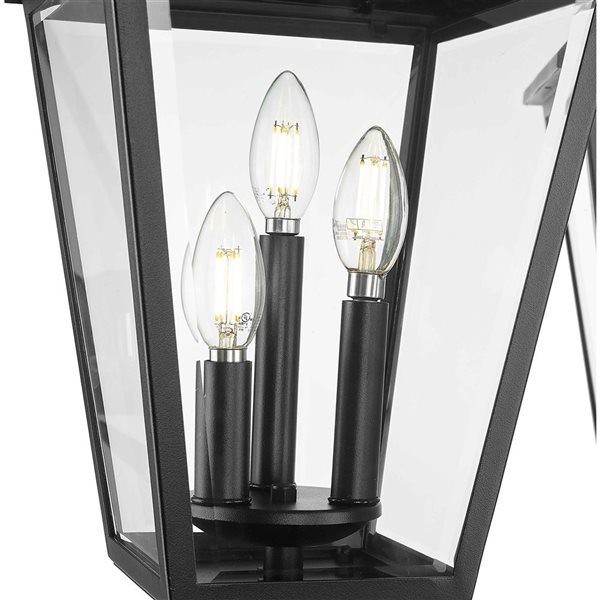 Z-Lite Talbot 115-in H Black Hardwired LED 3-Light Outdoor Post Light