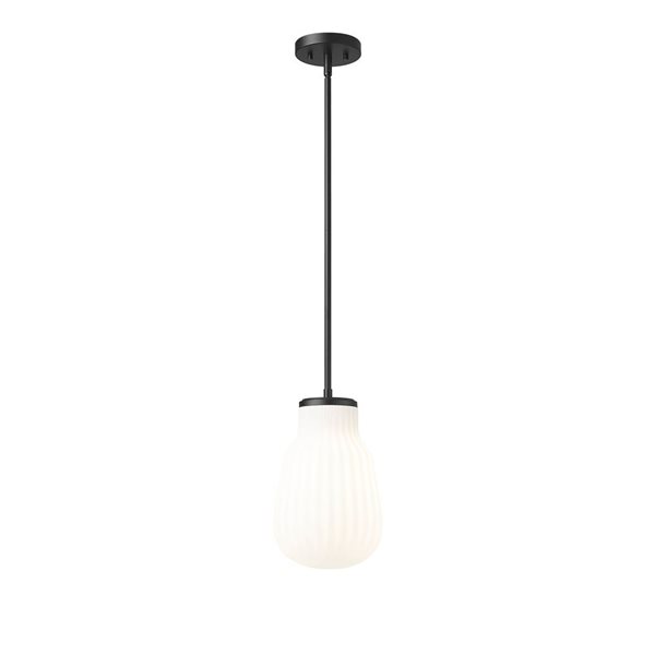 Z-Lite Newbury Matte Black Industrial 1-Light Pendant Light