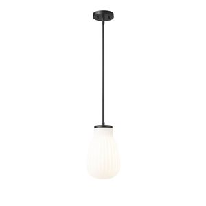 Z-Lite Newbury Matte Black Industrial 1-Light Pendant Light