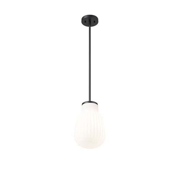 Z-Lite Newbury Matte Black Industrial 1-Light Pendant Light