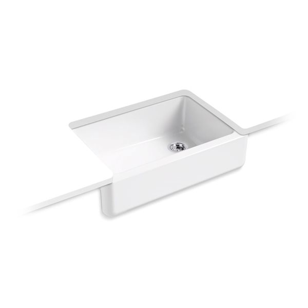 KOHLER Whitehaven 32-3/4-in White 1 Bowl Undermount Farmhouse Kitchen Sink