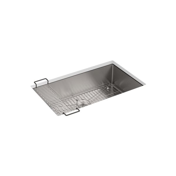 KOHLER Strive 32-in Stainless Steel 1 Bowl Undermount Kitchen Sink with Accessories