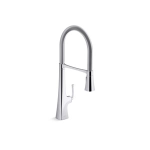 KOHLER Graze Polished Chrome Semi-Professional Kitchen Faucet with Spring Pulldown Spray