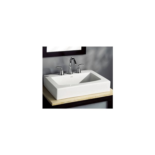 American Standard Boxe Semicountertop Lavatory – 19x17 Inch Extra-Thick Fireclay Sink With Deep 6.5-Inch Basin And Overflow