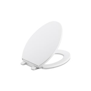 KOHLER Brevia White Quiet-Close Elongated Toilet Seat