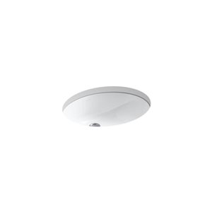 KOHLER Caxton Oval 17 x 14-in Undermount Bathroom Sink w/ Overflow