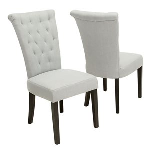 Flynama CHARLOTTE Set of 2 Black Dining Chairs with Light Grey Seat