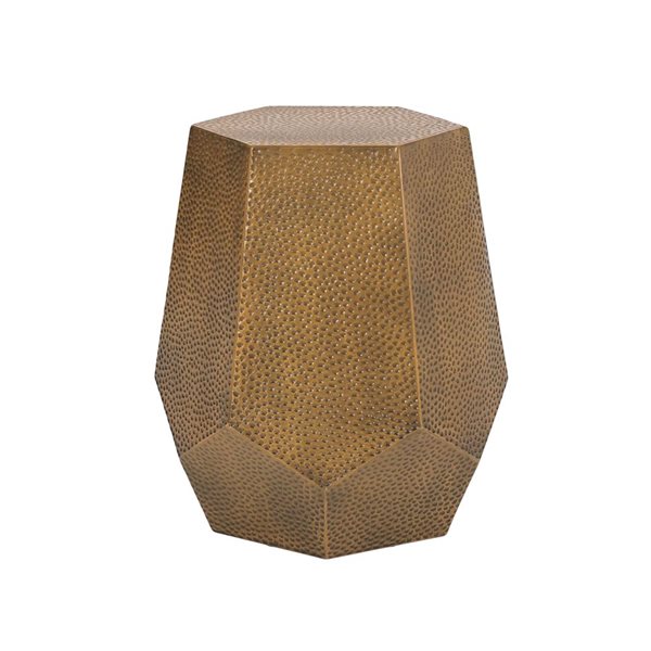 Flynama Brown Metal Hammered End Table