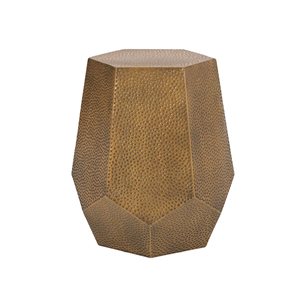 Flynama Brown Metal Hammered End Table