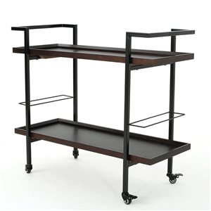 Flynama Black and Brown Bar Cart