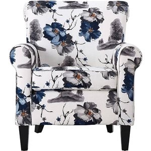 Flynama Mirod Comfy Accent Chair with Flared Arms and Wooden Legs