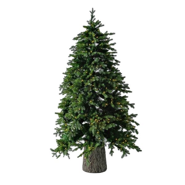 7-ft Fraser Fir Pre-Lit Full Artificial Christmas Tree with Faux Trunk