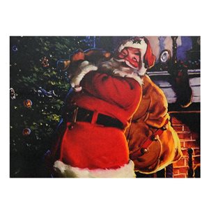 Norhtlight 11.75 x 15.75-in LED Lighted Jolly Santa Claus Christmas Wall Canvas