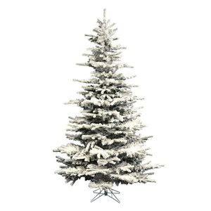 Vickerman 10-ft x 68-in Flocked Sierra Fir Unlit Artificial Christmas Tree w/ 2302 PVC Tips