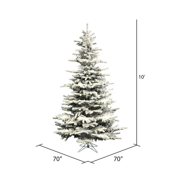 Vickerman 10-ft x 68-in Flocked Sierra Fir Unlit Artificial Christmas Tree w/ 2302 PVC Tips