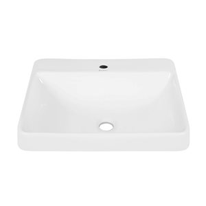 Swiss Madison Charme Glossy White 19 L x 23-in W Ceramic Rectangle Vessel Bathroom Sink