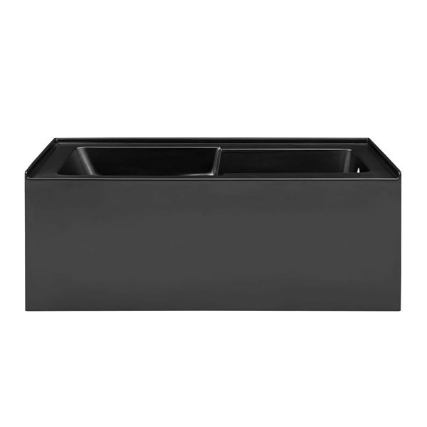 Swiss Madison Lausanne 60 W x 30-in L Matte Black Acrylic Alcove Skirted Right Drain Bathtub w/ Integrated Armrest