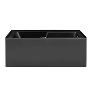 Swiss Madison Lausanne 60 W x 30-in L Matte Black Acrylic Alcove Skirted Right Drain Bathtub w/ Integrated Armrest