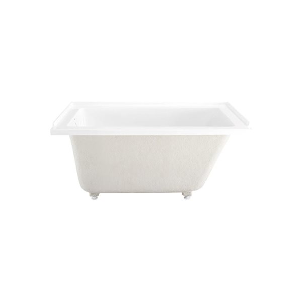 Swiss Madison Lausanne 48 W x 32-in L Glossy White Acrylic Alcove Left Drain Bathtub